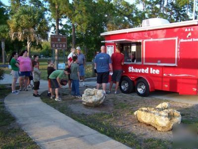 2009 sno pro shaved ice concession trailer - red