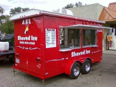 2009 sno pro shaved ice concession trailer - red