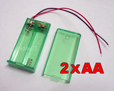 4PCS, 2XAA 2 aa size 3V battery box /holder /case cover