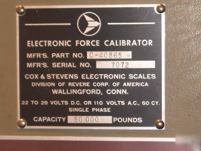 Electronic force calibrator m# c-40865 full unit in cas