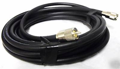 Ham cb radio 20' rg-213U coax amphenol PL259 connect.