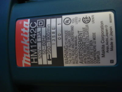 Makita HM1242C 20 lb 3/4 hex variable speed demo ham.