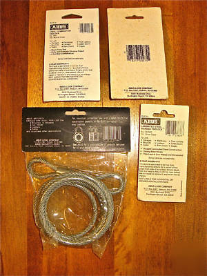 New 3 locks combo & pad + 6 foot security cable abus ib