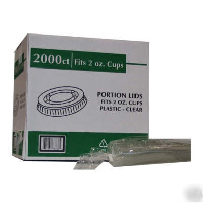 Translucent plastic portion lids 2 oz/2000 ct