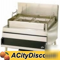 New star-max 30LB under fired twin basket gas fryer