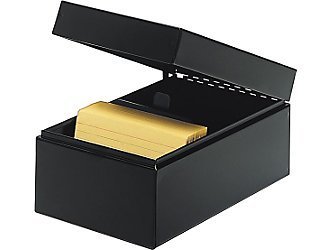 Nib **b ** steelmaster metal card file box -black 5 x 6.5
