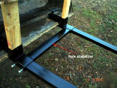 Tractor forks bucket forks stabilizer bar fork spreader