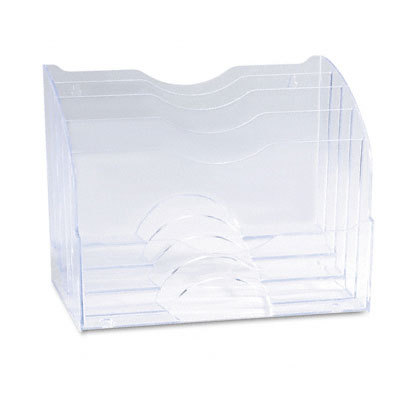 Two-way organizer, three sections, plastic clear