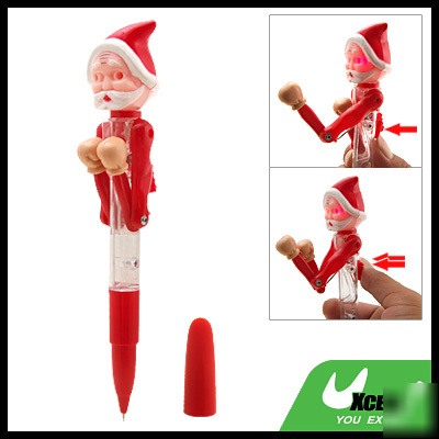 Red glowing eye boxing santa claus ball point pen