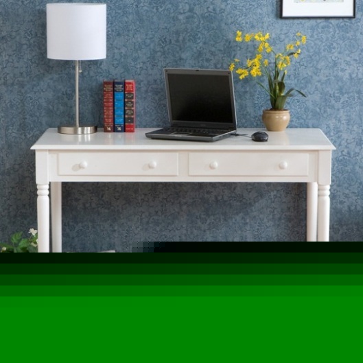 Sei HO8800 - crisp white writing desk with 2 drawers