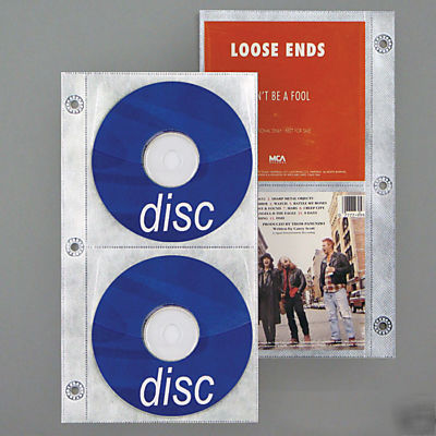 100-2 disc binder pages w/ safety sleeve-holds 200 cds