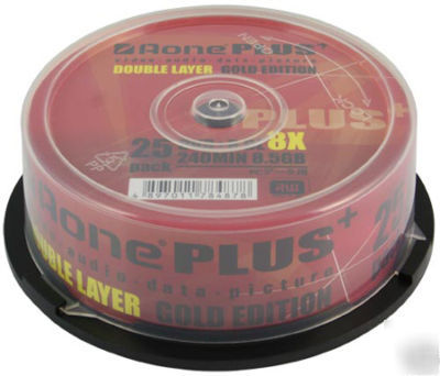 Aone 8X dual double layer dvd+r aone plus logo 25 disc