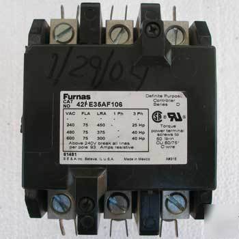 Furnas 42FE35AF106 3P definite purpose contactor open
