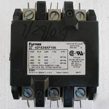 Furnas 42FE35AF106 3P definite purpose contactor open