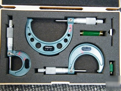Mitutoyo 103-929 outside micrometer set of 3 0-3