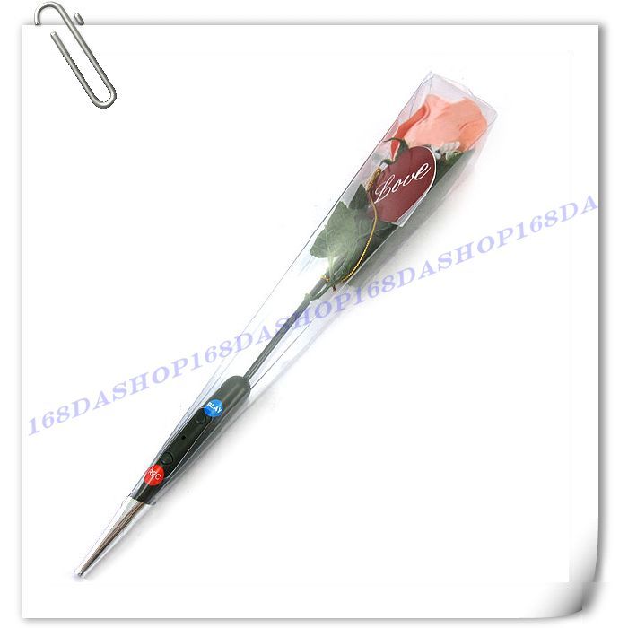 Love message recording artificial rose flower