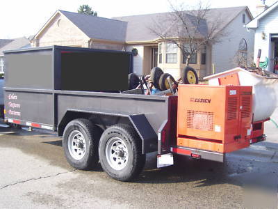 Trailer with attached essicks mortar mixer