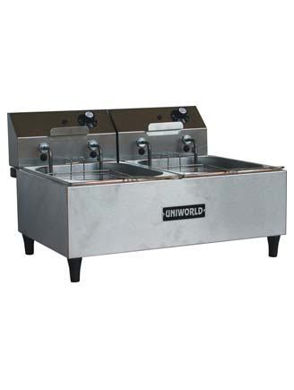 Uniworld uf-2B dual electric commercial deep fryer nsf 