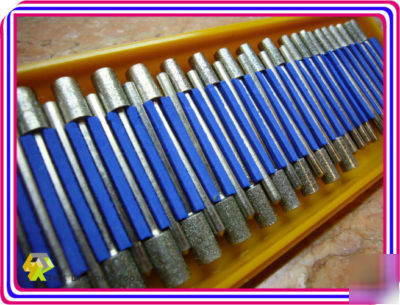 30PCS diamond coated cylindrical burr 4-6MM fit dremel