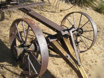 Antique horse drawn hay rake