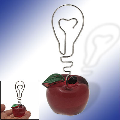 Apple shaped base photo note memo holder wire clip