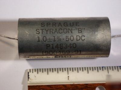 Capacitor 1.0MFD 50VDC 1% sprague styracon b (6 pcs)