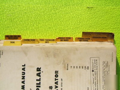 Cat service manual 988 traxcavator serial #87A1 - up 