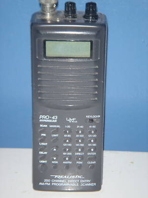 Pro-43 hyper scan realistic am/fm programable scanner