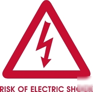 Risk of electric shock decals lot of 2 - safety decals