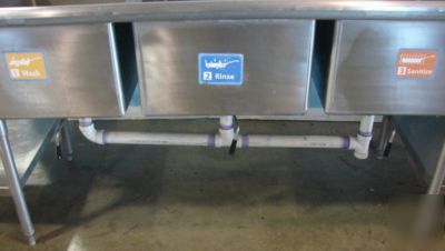 Winholt 3 compartment sink with drainboards, 104