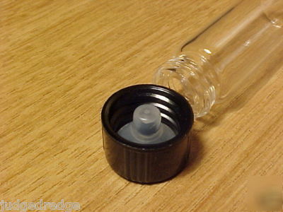 100 clear 5/8 dram glass vials/bottle screw CAP15X26MM