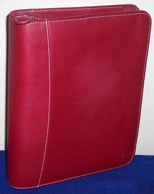 Classic size - red leather 7 ring franklin planner $95+
