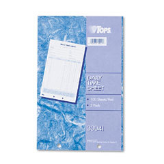 Daily time sheets, 6 X9-1/2 , 100 sheets/pad, 2 pads/pa