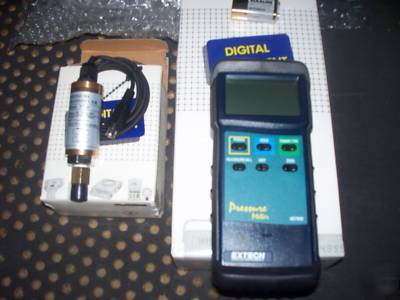 Extech 407495 h/duty pressure meter w/PT30 + fluke hat