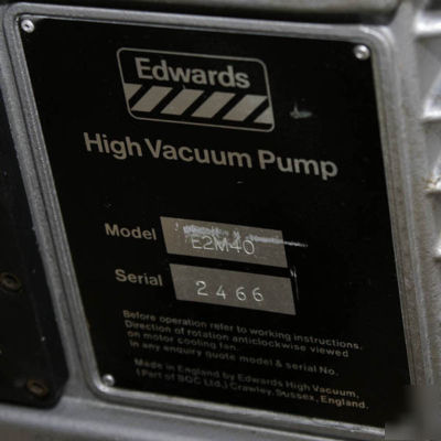 Edwards E2M40 vacuum roughing pump with 2HP motor