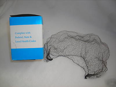 Hair nets nylon box of 144 nets (black or drk brwn)