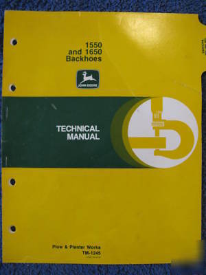 John deere 1550 1650 backhoe technical repair manual
