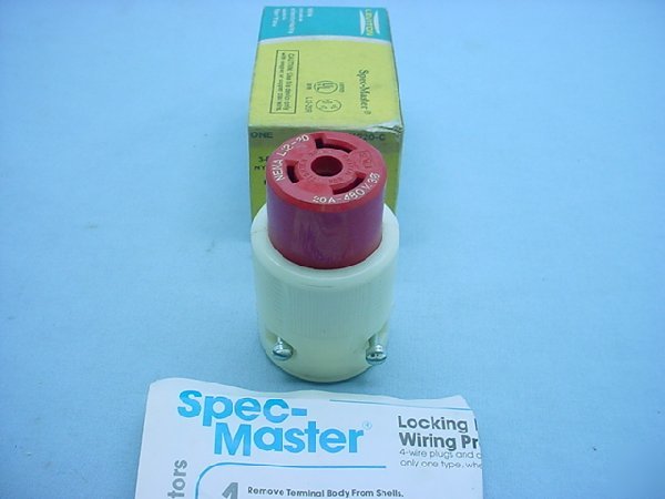 Leviton L12-20 locking connector plug 20A 480V 3Ã¸