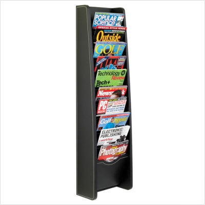 Safco products ten pocket magazine rack in black