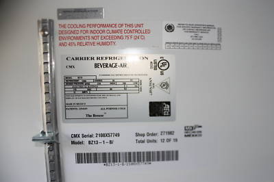 Beverage-air BZ13 commercial refrigerator cooler