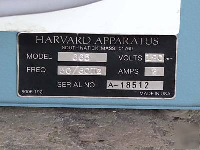 Harvard animal 665 animal volume controlled ventilator