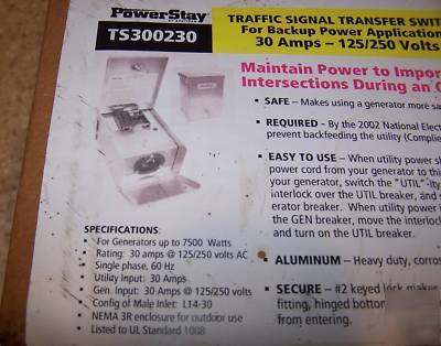 New gen tran traffic signal transfer switch 30A in box