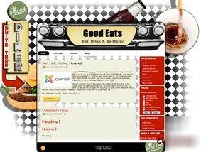 Good eats / restaurant drupal website, free domain.