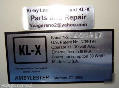 Kirby lester kl-x pill counting machine a-1 condition