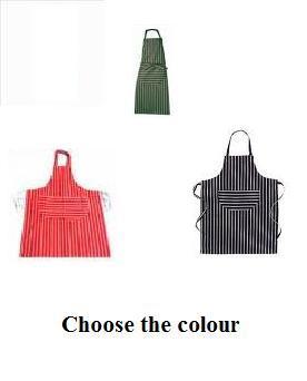 10X butchers striped bib apron 100% cotton, pvc lined