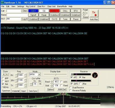 Ham scope rig control digitial communications software