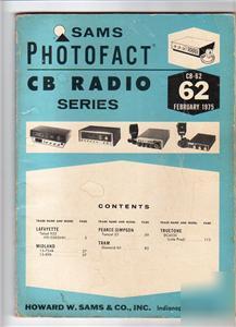 Sams photofact book for cb radios # 62 feb 1975 sam