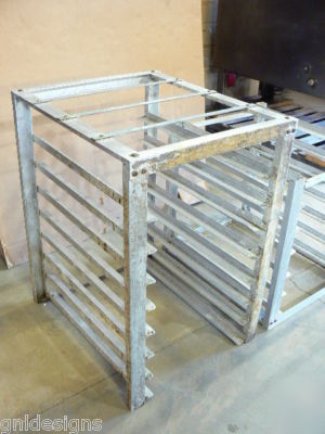 2 aluminum full size bakery bread sheet pan racks 