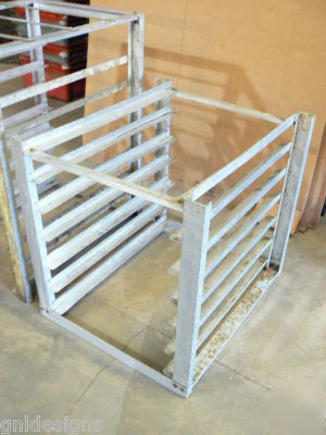 2 aluminum full size bakery bread sheet pan racks 