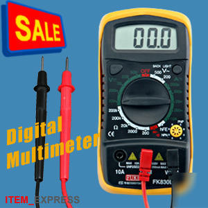 Digital lcd volt ohm multimeter tester batteries probe